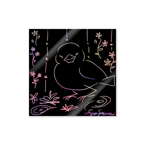 文鳥スクラッチ Sticker