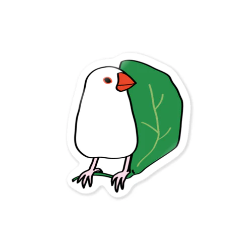 小松菜と白文鳥 Sticker