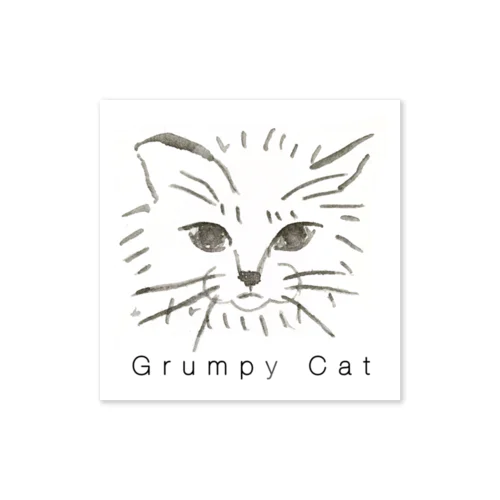 気難しいネコ”grumpy cat” ステッカー