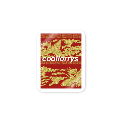 coollorrys　和柄シリーズ赤 ステッカー