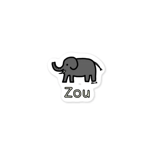 Zou (ゾウ) 色デザイン ステッカー