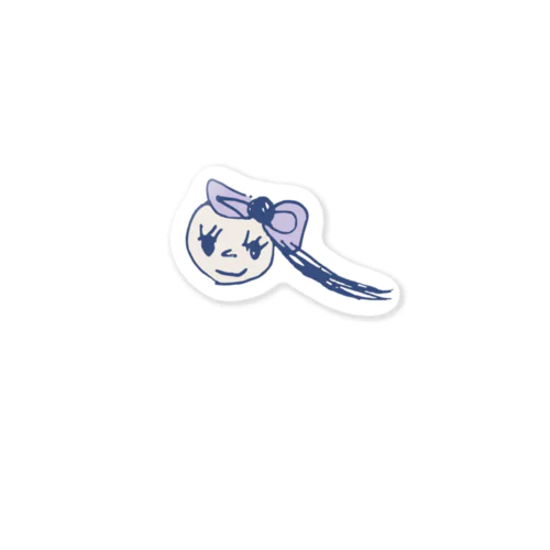 女の子　パープル Sticker