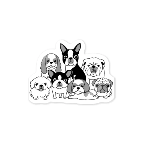 鼻ぺちゃ犬大集合 Sticker