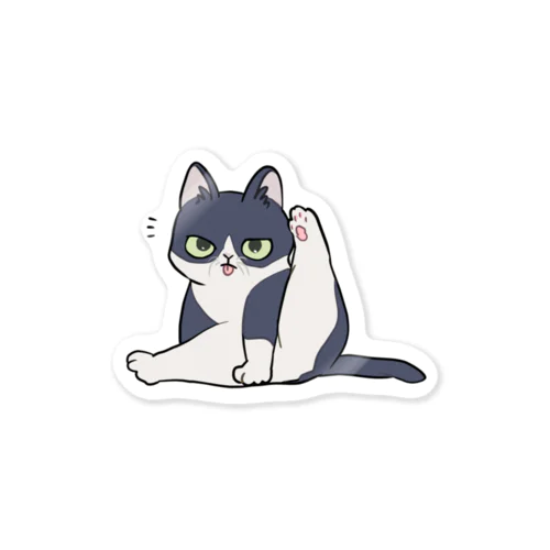 はちわれのねこ(毛づくろい) Sticker