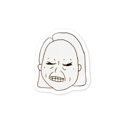 くしゃくしゃの女 Sticker