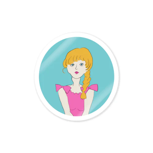 girl in pink Sticker