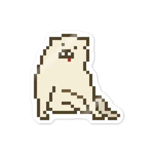 ドット絵の日本画の犬 Sticker