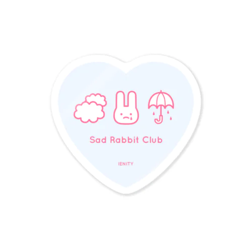 【IENITY】Sad Rabbit Club HEART #BABY BLUE Sticker