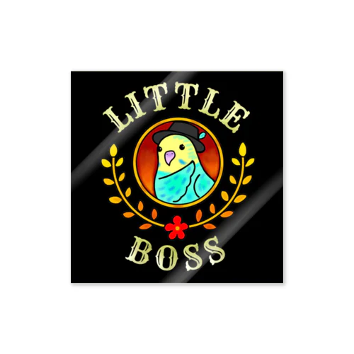 Little Boss Happy・ブラック Sticker