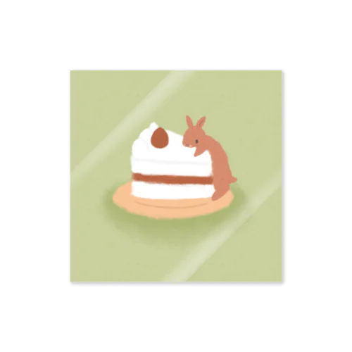 うさぎさんステッカー（ケーキ） Sticker