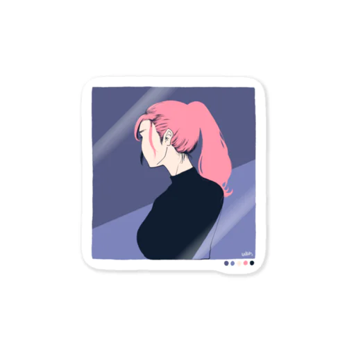 ピンクの髪の女の子 Sticker