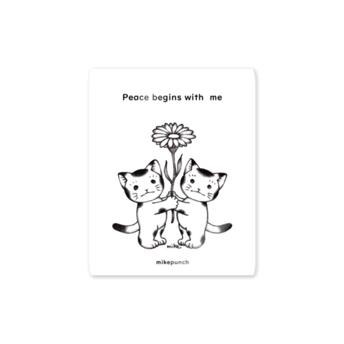 Peace begins with me おにぎりキッズ Sticker