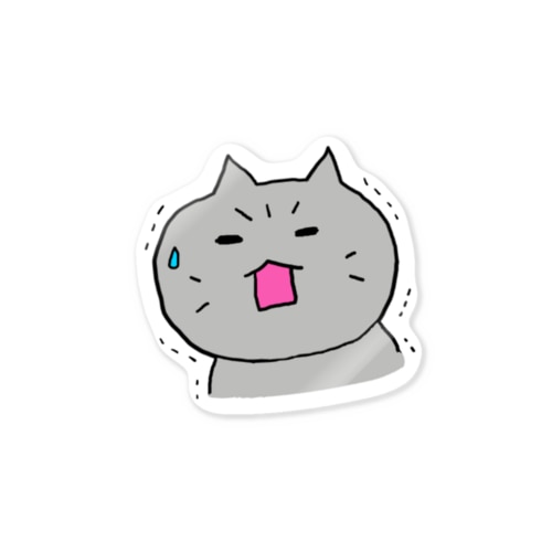 グレーねこプルプル Sticker