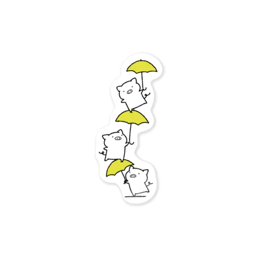 積み上がるぶたさん Sticker