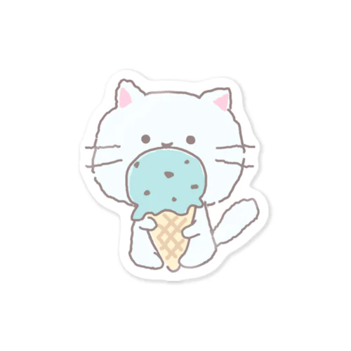 チョコミントアイスとネコちゃん Sticker