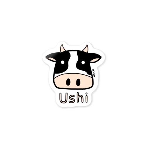 Ushi (牛) 色デザイン ステッカー