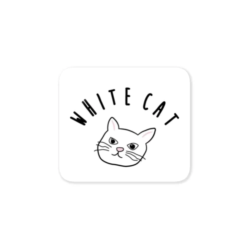 White cat ステッカー