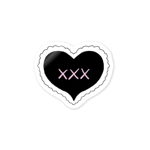 xxx🖤heart ステッカー