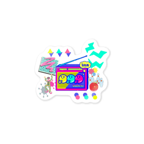 Radio Lile hmm...オリジナルロゴ（ラジオとごちゃごちゃ） Sticker