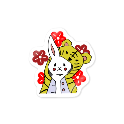 虎の威を借るウサギ Sticker