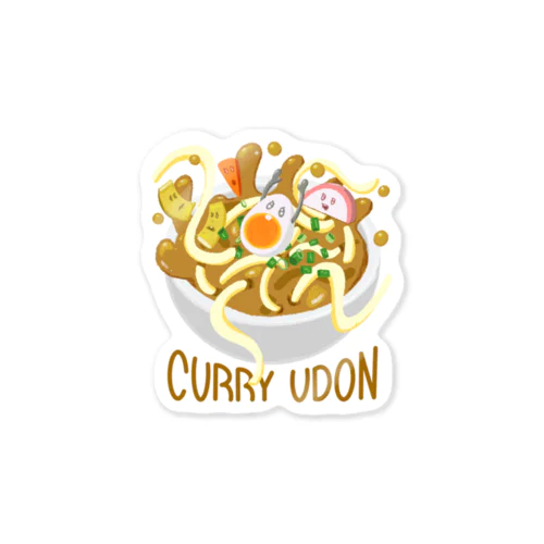 カレーうどんドボン 262 Sticker