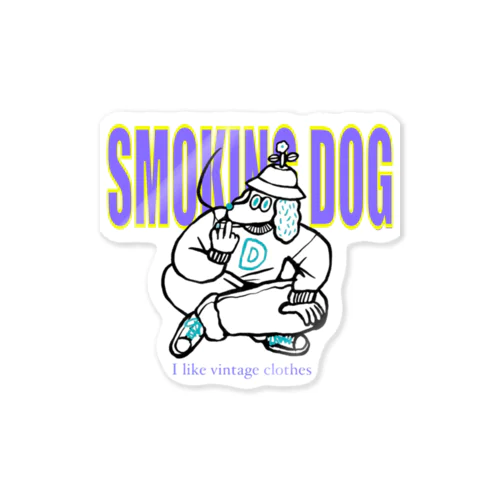 smoking dog ステッカー