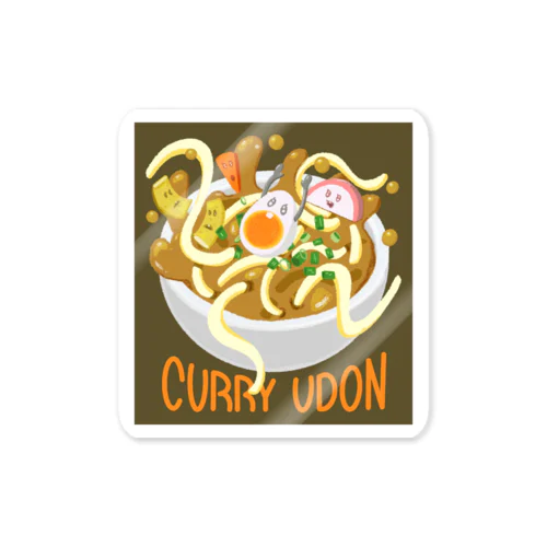 カレーうどんドボン 262-1 Sticker