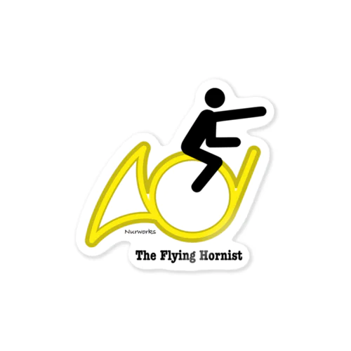 The Flying Hornist w/ Logo Sticker