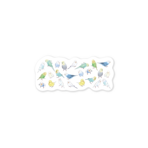 あつまれセキセイインコちゃん【まめるりはことり】 Sticker