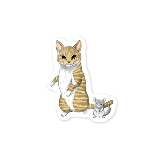 猫とチンチラ Sticker