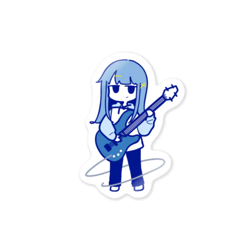 ベースガール　青 Sticker