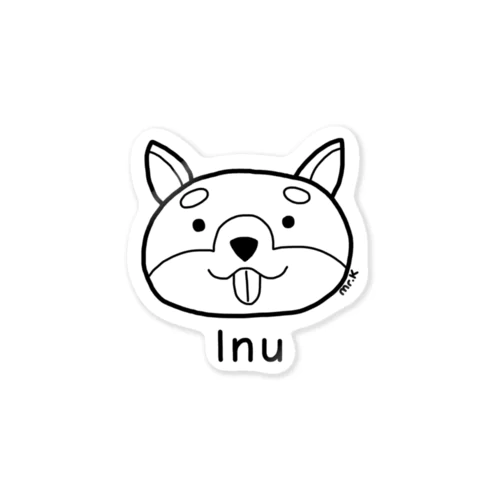 Inu (犬) 黒デザイン ステッカー