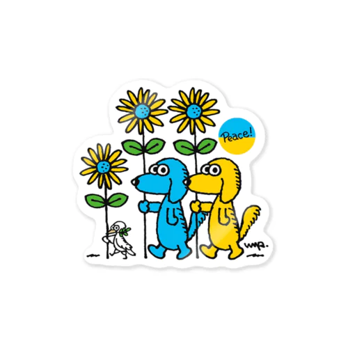 sunflower dog ステッカー