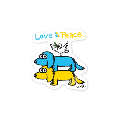 peace dog ステッカー