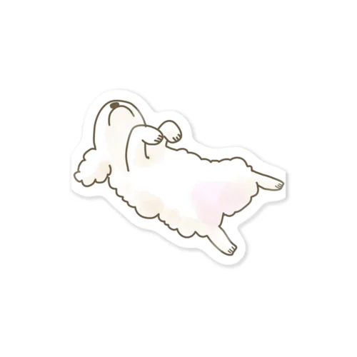 もふもふこむぎ　ごろり Sticker