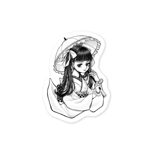 日傘の美少女 Sticker