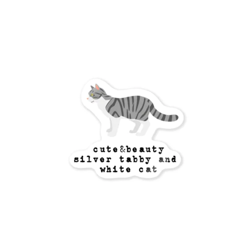 猫1-10 サバ白猫 Sticker