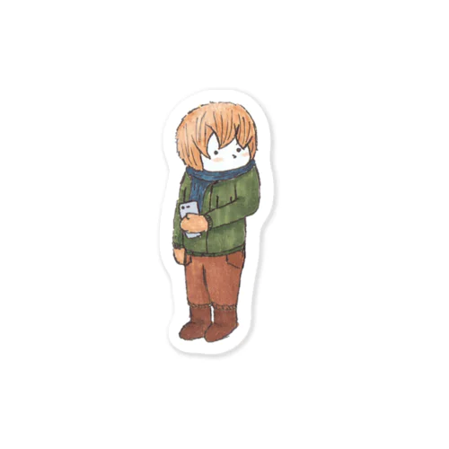 マフラーの男の子 Sticker