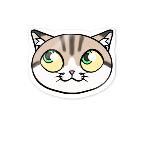 ねこ(キジ)Face100 ん～ Sticker