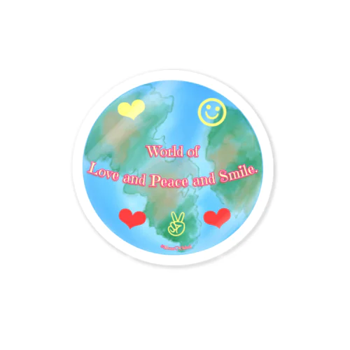 World of Love＆Peace＆SmileーPinkー ステッカー