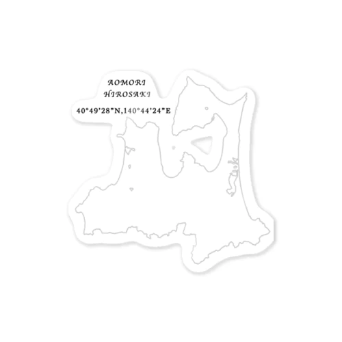 青森県の地図 ステッカー