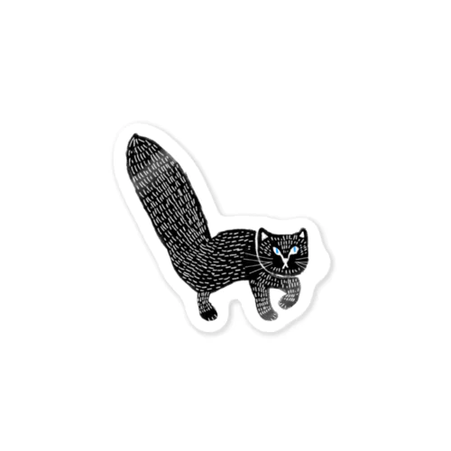 デッサン筆のみで描いた黒猫 ステッカー