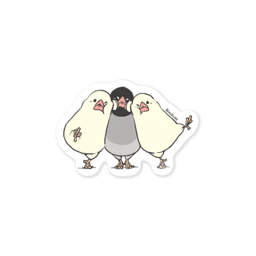 文鳥サンドイッチ ステッカー