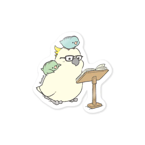 キバタン先生とサザナミインコさん Sticker