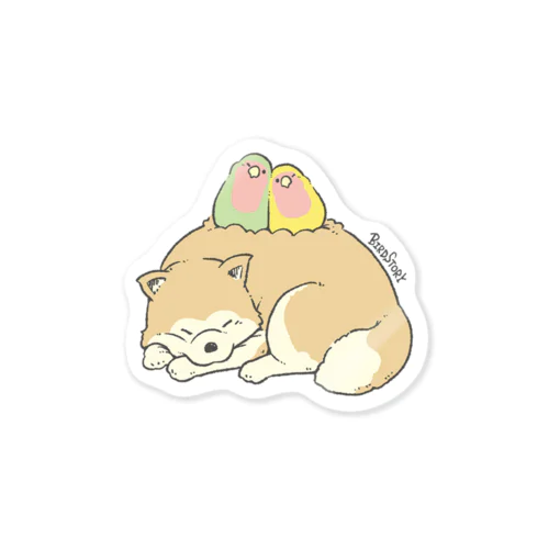 秋田犬とコザクラインコさん Sticker