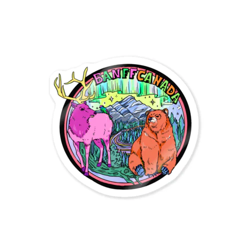 カナダの大自然と動物たち〜Banff Canada〜バンフカナダ〜カラーバージョン Sticker