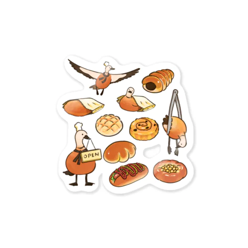 アカツクシガモのパン屋さん Sticker