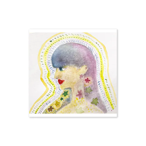 水彩画　女の子シリーズ Sticker