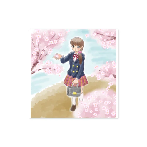 桜とおんなのこ Sticker
