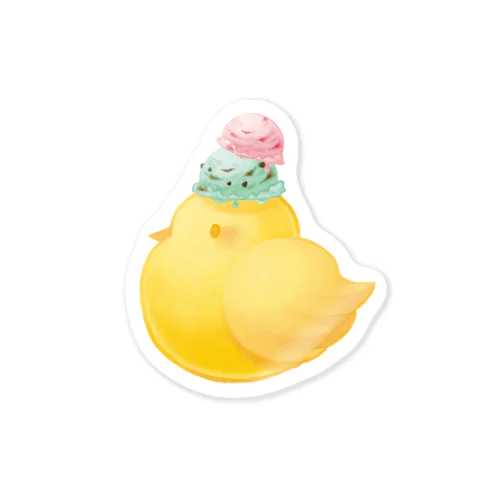 お菓子なひよこ・アイス Sticker